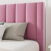 Queen Velvet upholstered bed frame with vertical channel tufted headboard