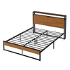 Metal Full Bed Frame,Size Platform Bed Frames with Wood Headboard